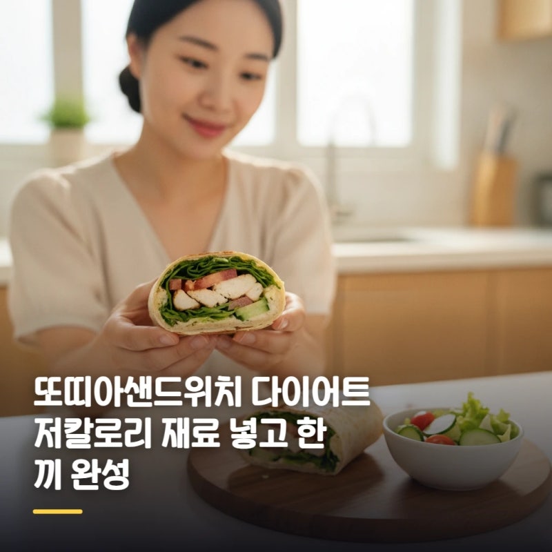 또띠아샌드위치 다이어트 저칼로리 재료 넣고 한 끼 완성