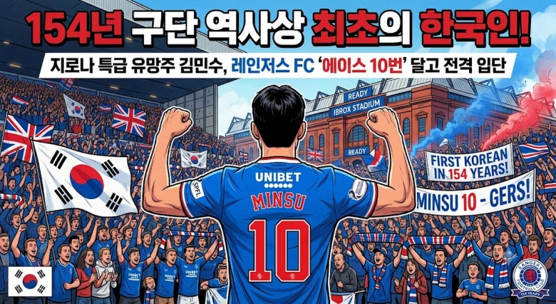 스페인 특급 유망주 김민수, 왜 스코틀랜드 명문 레인저스 에이스 10번을 달았을까?