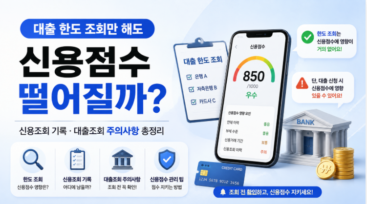 대출 한도 조회만 해도 신용점수 떨어질까? | 신용조회 기록·대출조회 주의사항 총정리