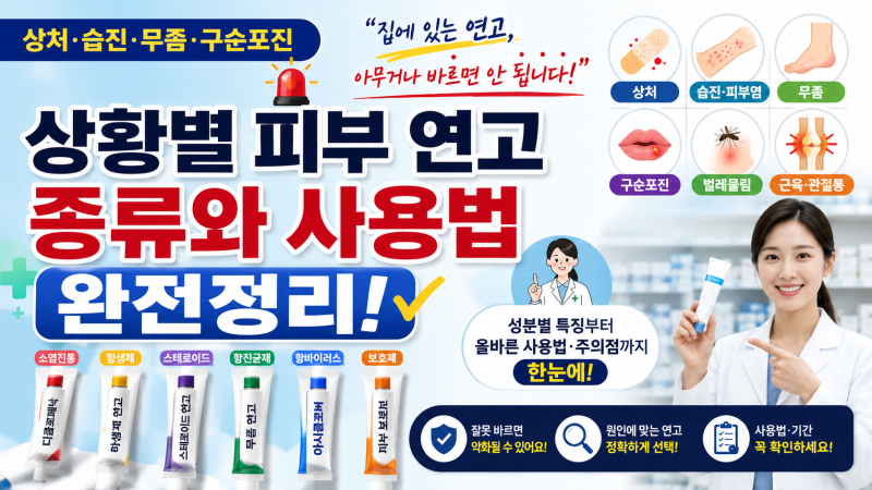 상처·습진·무좀 어떤 연고 발라야 할까? 피부 연고 11가지 용도 총정리