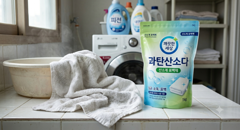 섬유유연제 썼는데 수건에서 퀴퀴한 냄새가 나는 이유와 과탄산소다 해결법