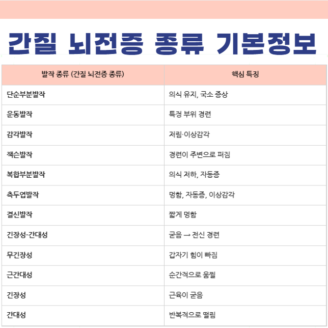 간질 뇌전증 발작 종류 기본정보
