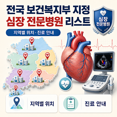 2026 전국 보건복지부 지정 심장 전문병원 리스트｜지역별 위치·진료 안내