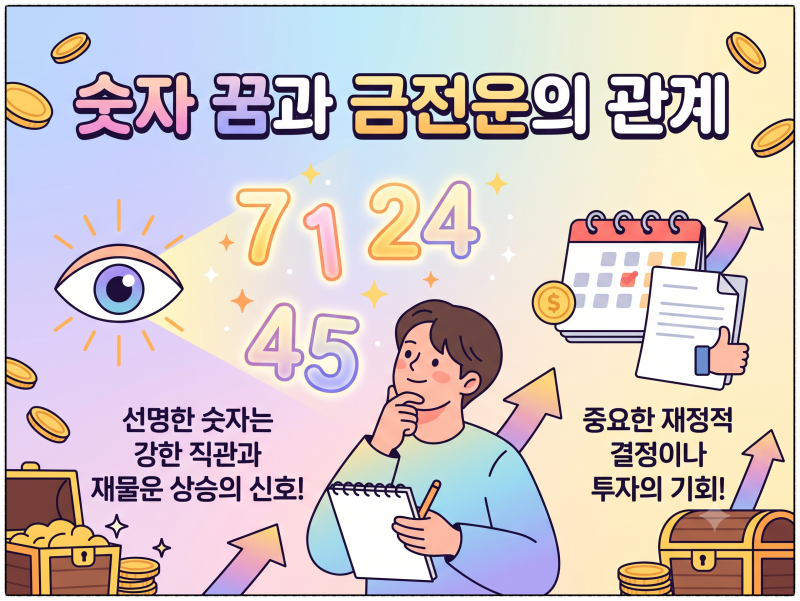 로또 1등 당첨되는 꿈 숫자 보는 꿈 해몽