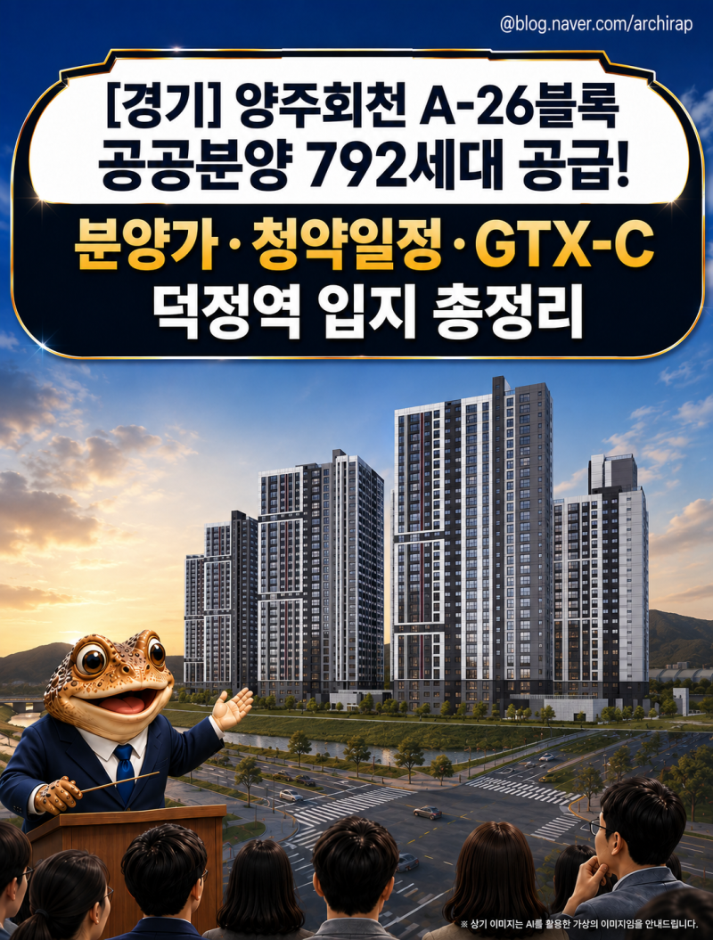 [경기] 양주회천 A-26블록 공공분양 792세대 공급! 분양가·청약일정·GTX-C 덕정역 입지 총정리