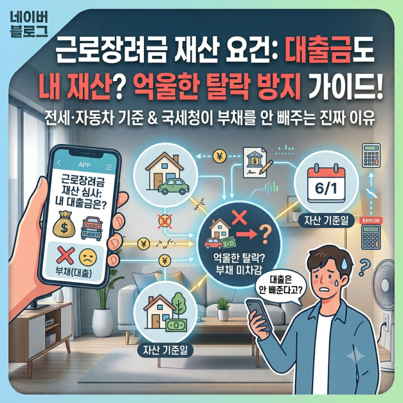 근로장려금 2탄 [재산 요건] 대출금도 재산에 들어갈까? 억울하게 탈락하는 재산 산정 기준의....