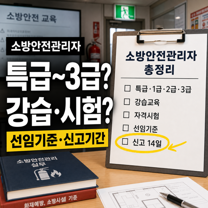 소방안전관리자, 특급·1급·2급·3급 자격조건부터 강습교육·시험·선임기준·신고기간까지 ....