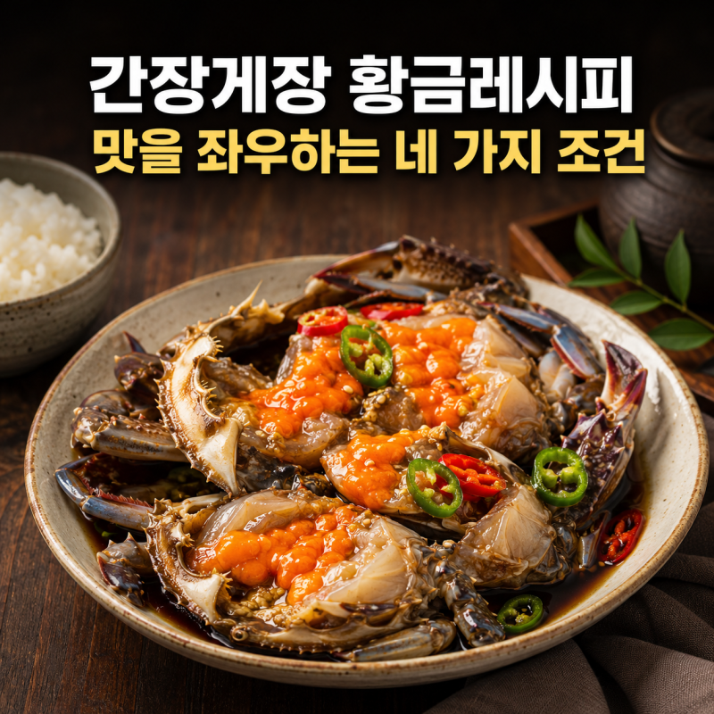 간장게장 황금레시피 양념보다 중요한 네 가지 조건