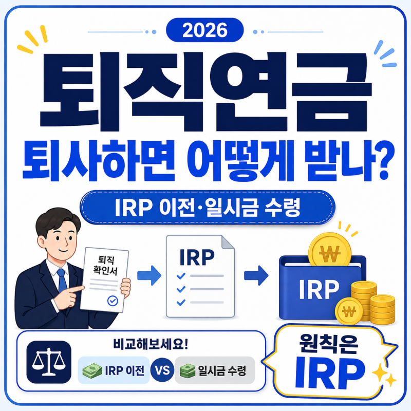 퇴직연금 퇴사하면 어떻게 받나요?｜IRP 이전·일시금·수령방법