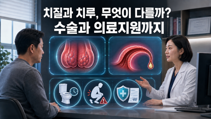 치질과 치루의 차이, 나쁜 생활습관부터 수술·의료비 지원까지