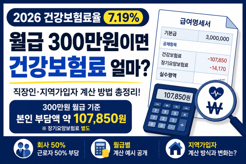 건강보험료 7.19%인상, 월급 300만원이면 건보료 얼마? 직장인/지역가입자 계산방법 총정리