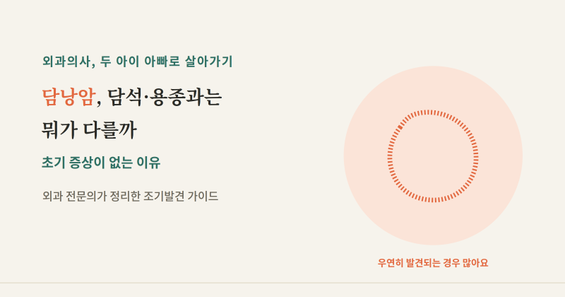 담낭암, 담석·용종과는 뭐가 다를까 — 초기 증상이 없는 이유