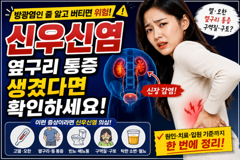 신우신염 방광염인 줄 알고 버티면 위험하다고?? 옆구리 통증 생겼다면 확인하세요