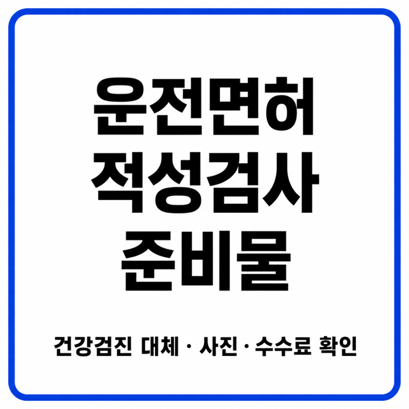운전면허 적성검사 준비물｜건강검진 대체·사진·수수료 확인
