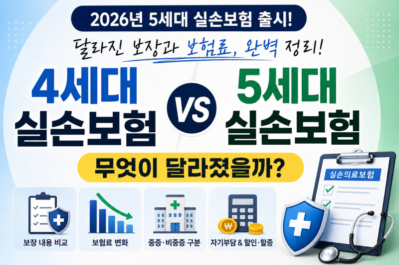 4세대 실손보험 vs 5세대 실손보험, 무엇이 달라졌을까?보험료보다 먼저 봐야 할 ‘보장의 변....