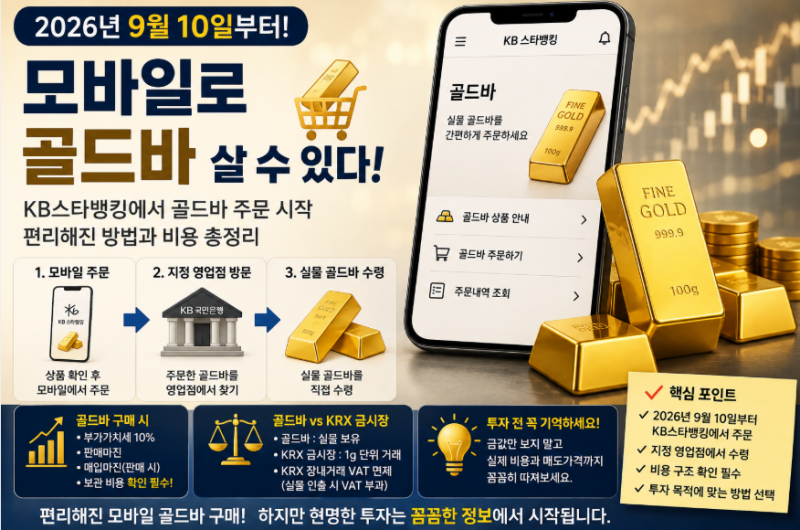 모바일로 골드바 살 수 있다? 2026년 9월 10일부터 달라지는 구매 방법과 비용
