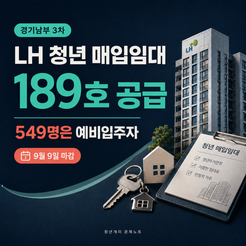 LH 청년 매입임대 3차 경기남부 189호, 9월 9일 마감 조건 정리