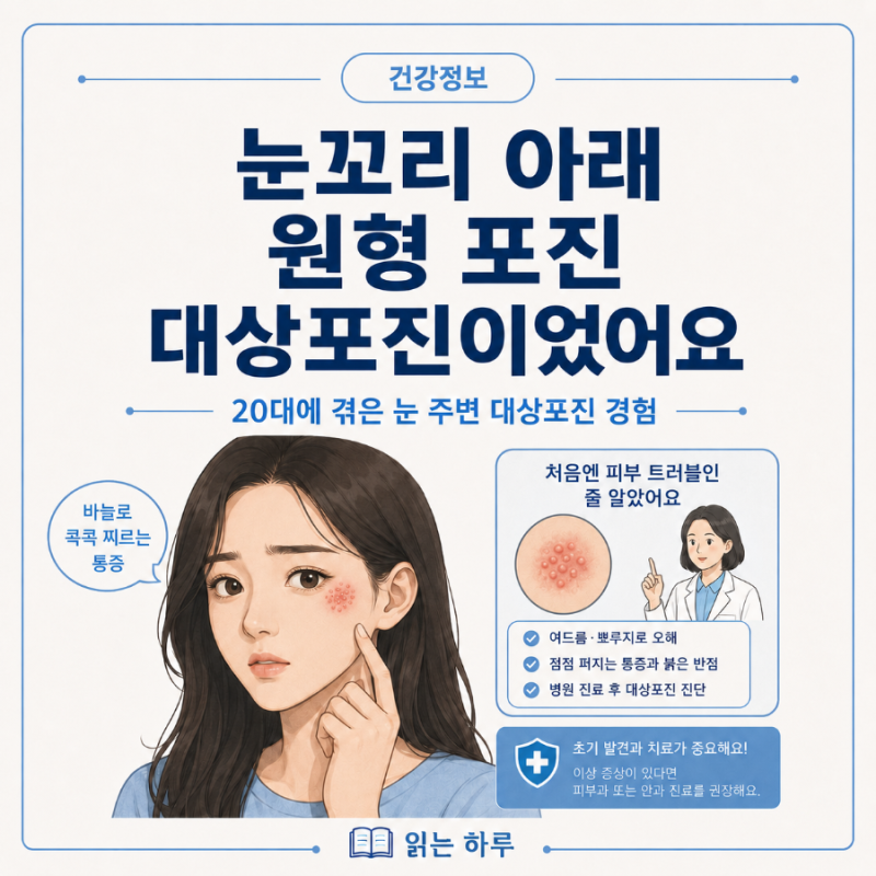 눈 주변 대상포진 초기증상｜20대에 겪은 통증과 안과 진료