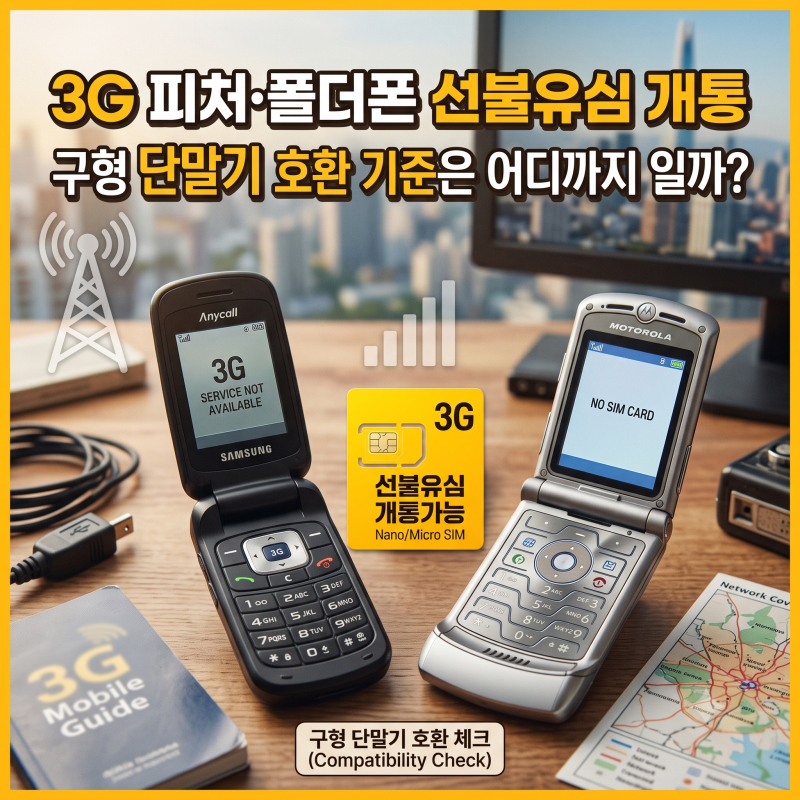 3G 피처·폴더폰 선불유심 개통｜구형 단말기 호환 기준은 어디까지 일까?