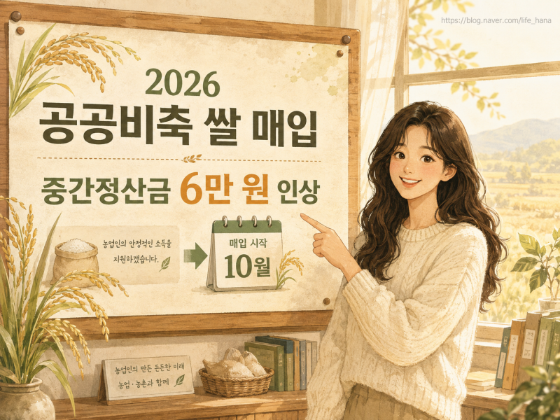 [수확기 농가 필수] "중간정산금 50% 인상?" 2026년 공공비축 쌀 40만 톤 매입 계획 - 수취 기준 ....
