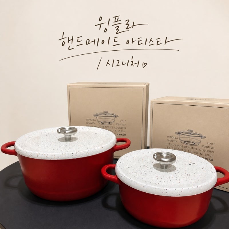 윙플라 핸드메이드 프리미어 주물 냄비 24cm, 20cm 사용 후기｜예쁘기만 한 냄비인 줄 알았는데