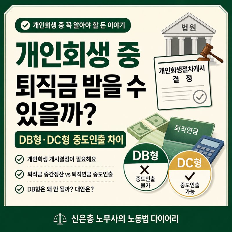 개인회생 중 퇴직금 받을 수 있을까? DB형·DC형 중도인출 차이