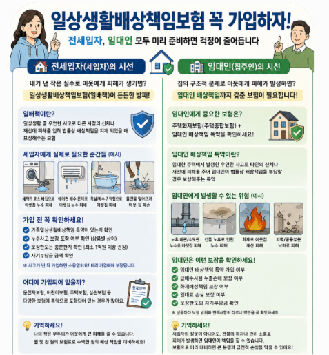 “일상생활배상책임보험 꼭 가입하자”…전세입자와 임대인이 서로 준비해야 할 보험