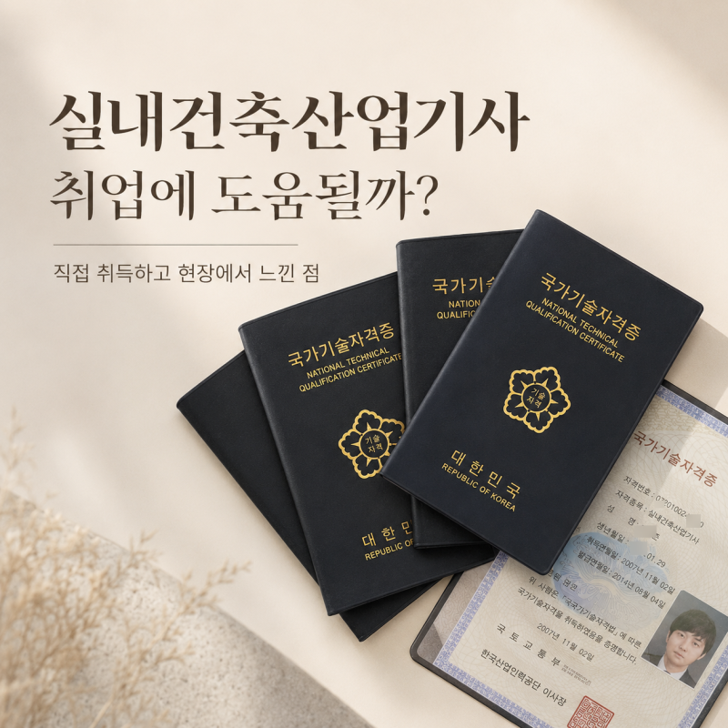 실내건축산업기사 취업에 도움될까?자격증 수당부터 실제 현장까지