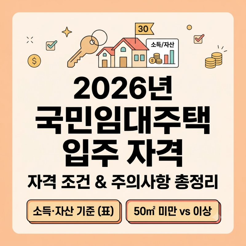 2026 국민임대주택 자격조건 소득 자산 기준 모르면 탈락합니다