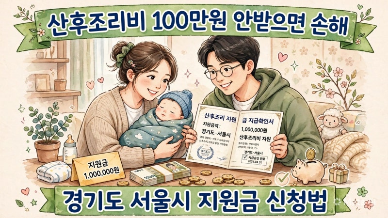 [시즌3-5편] 산후조리비 100만원 안 받으면 손해! 경기도 서울시 지원금 신청법