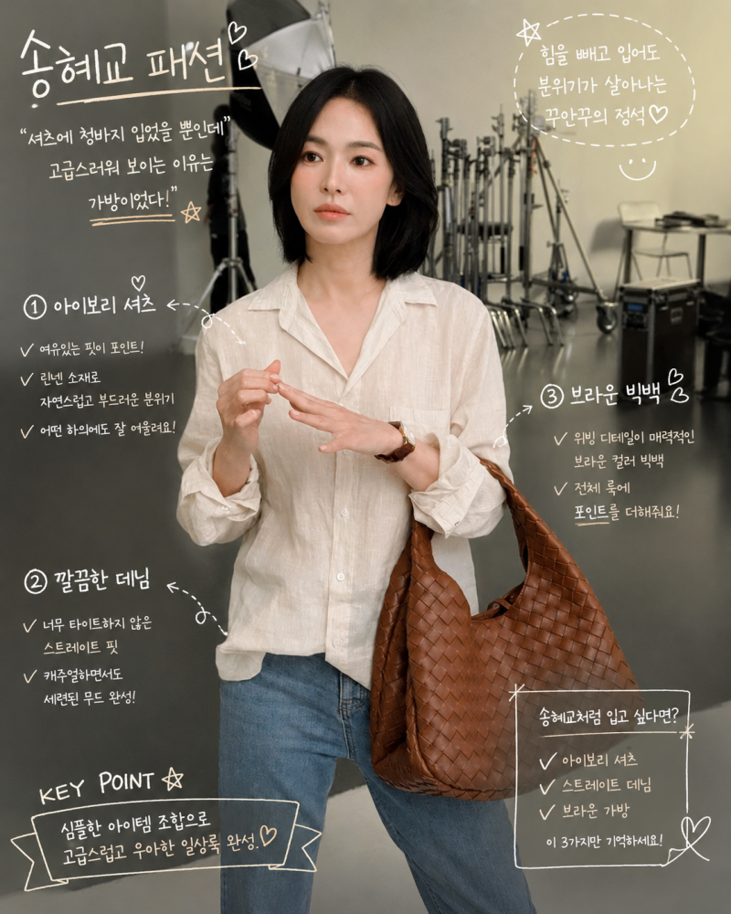 Song Hye-kyo's Fashion: Just a Shirt and Jeans... The Reason It Looks Luxurious Was the Bag