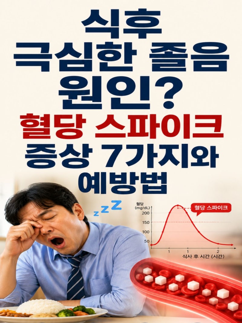 식후 극심한 졸음 원인? 혈당 스파이크 증상 7가지와 예방법