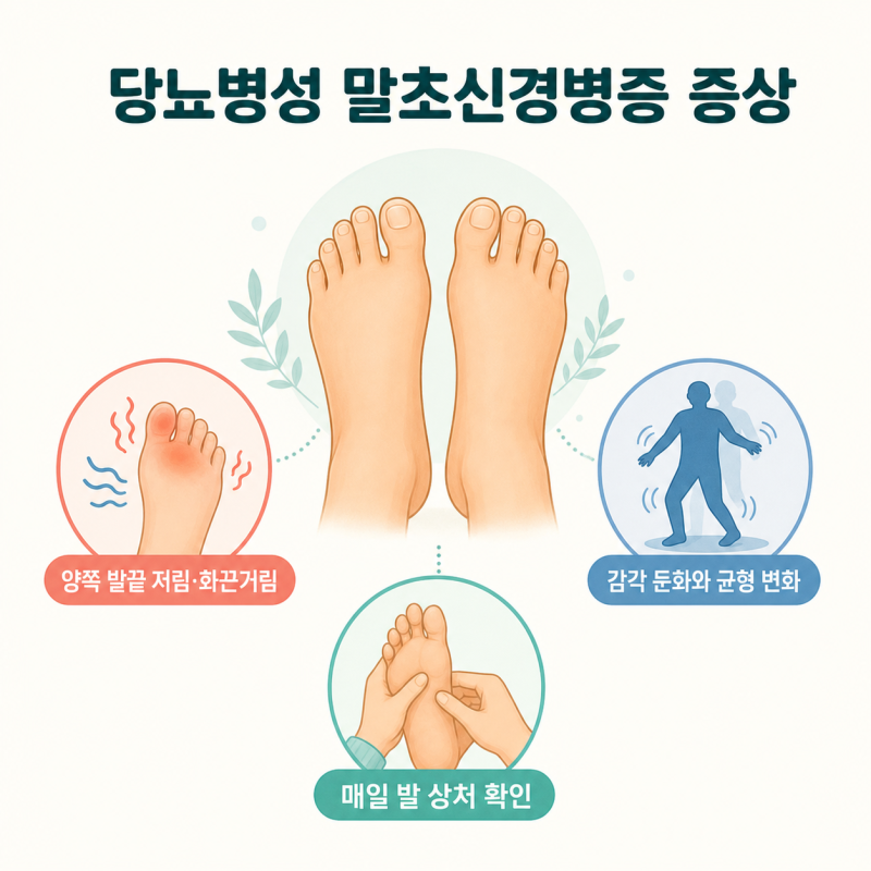 당뇨병성 말초신경병증 증상, 발끝 저림부터 감각 저하까지 정리