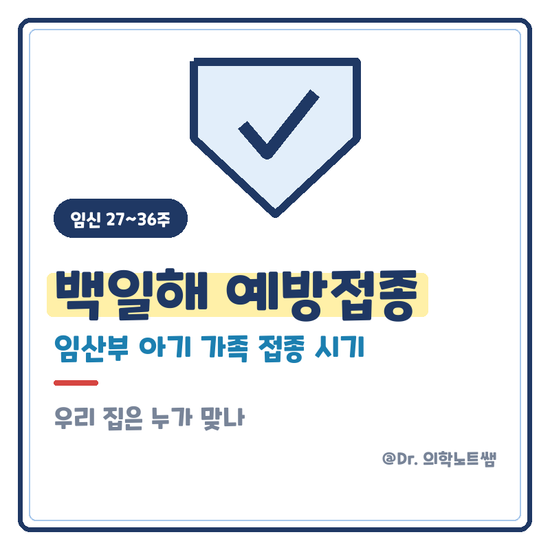 백일해 예방접종 시기 임산부 가족까지