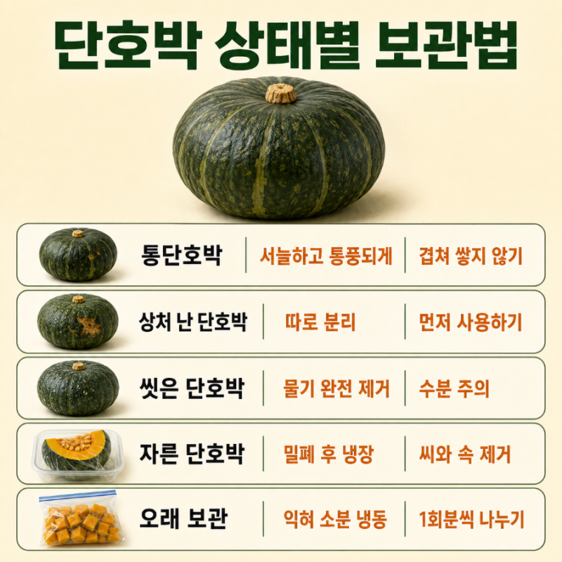 단호박 사자마자 냉장고에 넣지 마세요, 자른 뒤 보관법은 다릅니다