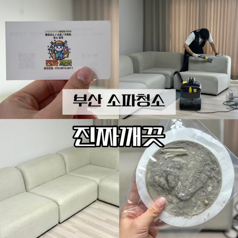 부산 소파청소 진짜깨끗 4인용 소파 건식 습식 케어 가격 및 후기