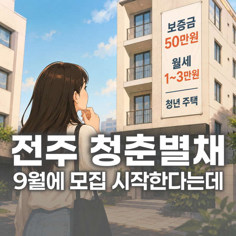 "월세가 1만 원이라고?" 전주 청년만원주택 청춘별채 9월 모집 시작