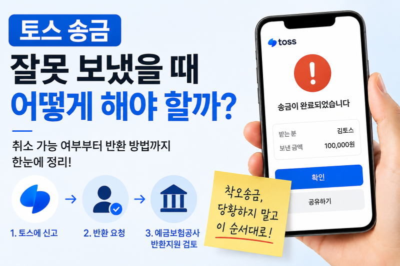 토스 송금 잘못했을 때 취소 가능할까? 착오송금 반환 방법 총정리