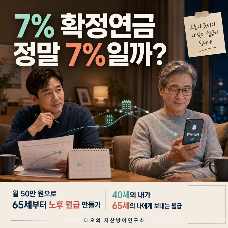 7% 확정연금 정말 7%일까? 월 50만 원으로 65세부터 노후 월급 만드는 법