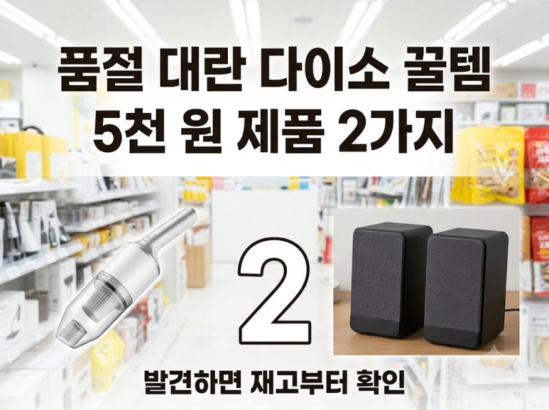 품절 대란 다이소 꿀템 2가지｜진공청소기·인켈 스피커 가격과 구매 전 확인