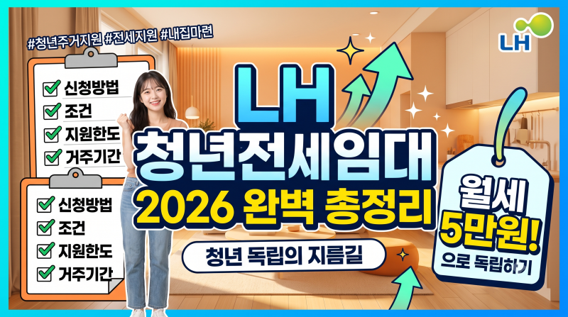 LH 청년전세임대란? 2026 신청방법부터 조건, 지원한도, 거주기간 완벽 총정리 (ft. 월세 5만원....
