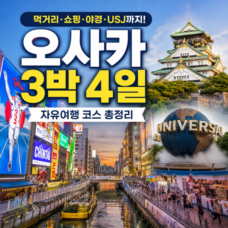 오사카 3박 4일 자유여행 코스｜도톤보리·오사카성·USJ·우메다까지
