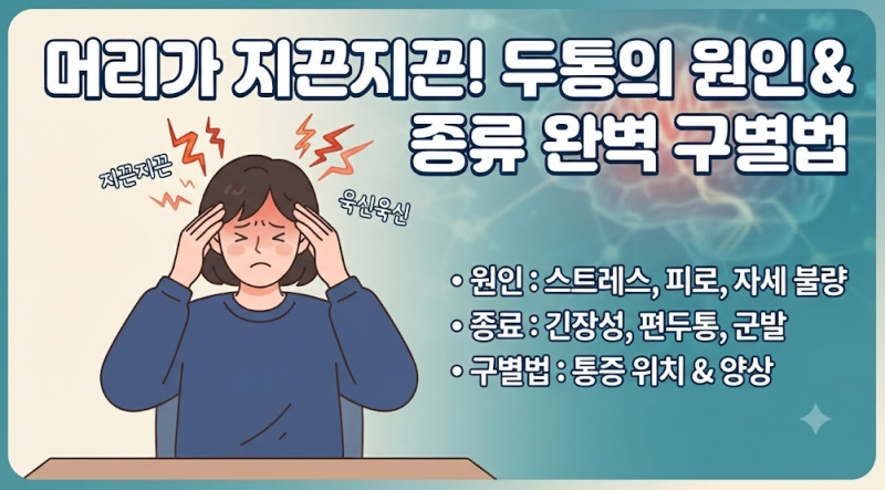 머리가 찌릿 지끈? 참기 힘든 두통 원인과 종류, 내 증상과 구별하는 방법