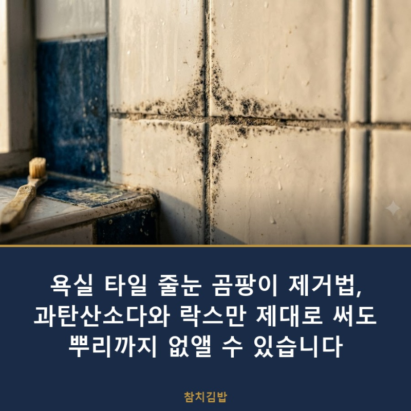 욕실 타일 줄눈 곰팡이 제거법, 과탄산소다와 락스만 제대로 써도 뿌리까지 없앨 수 있습니....