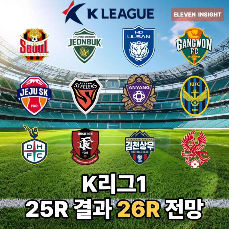 K리그1 25R 순위 26R 경기 일정 및 전망, 주요 관전 포인트는?