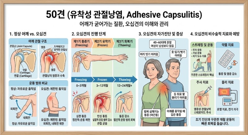오십견 원인/증상, 회전근개 파열과의 차이점 및 치료법 총정리