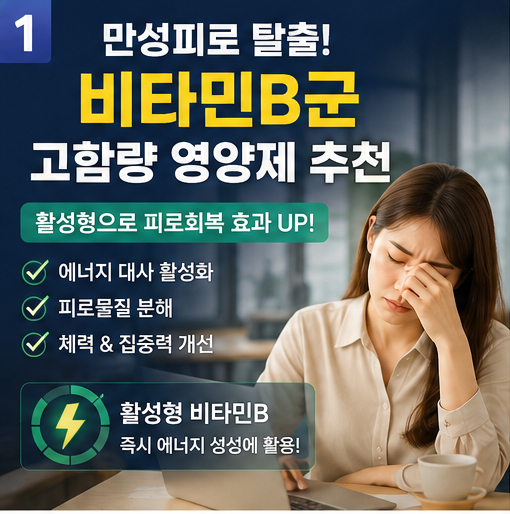 만성피로 영양제 추천! 비타민B군 고함량 비교 (활성형 벤포티아민 vs 푸르설티아민 차이점)