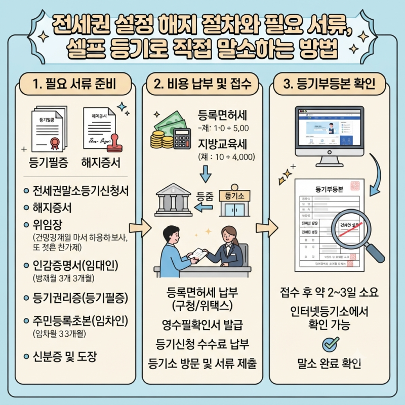 전세권 설정 해지 절차와 필요 서류, 셀프 등기로 직접 말소하는 방법