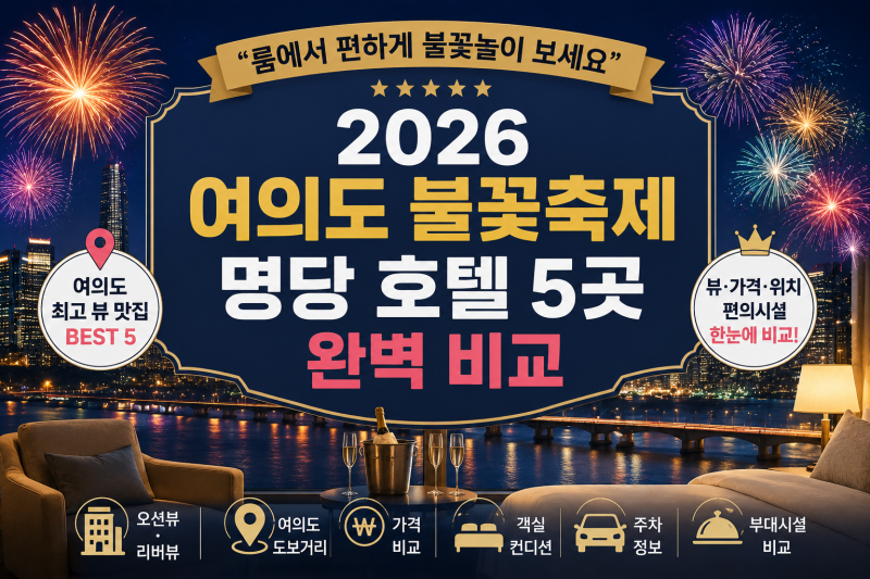 2026 서울 불꽃축제 한강뷰 호텔 TOP 5 추천 (예약 팁 & 불꽃 관측 룸타입 비교)