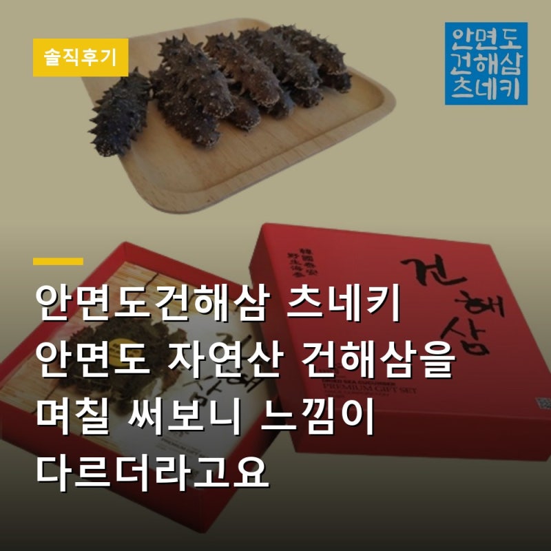 안면도건해삼 츠네키 안면도 자연산 건해삼을 며칠 써보니 느낌이 다르더라고요